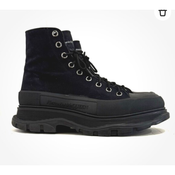Alexander McQueen Black Canvas High Top Boots Chunky Lug Sole Sneakers EU 43.5 main image 11
